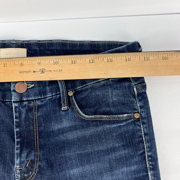 Mother The Looker Ankle Fray Women's Blue Distressed Denim Jeans Size 28 - Picture 10 of 13